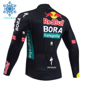 Maglia 2024 BORA-Hansgrohe Bull Manica Lunga Winter Invernale Nero Rosso